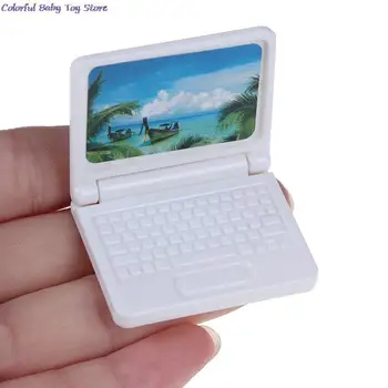 Yeni Yaratıcı Hediye Bebek Evi Minyatür Modern Bilgisayar Mobilyaları çocuk oyuncağı Mobilya Bebek Dizüstü Bilgisayar Rastgele