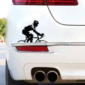 YJZT 17 CM*12.2 CM Bisiklet Yarışı Bisiklet Bisikletçi Bisiklet Spor Komik araç ön camı Dekoratif Çıkartmaları Siyah / Gümüş C31-0059