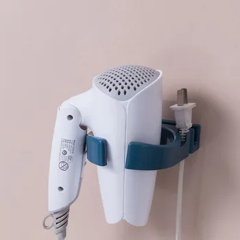 Yumruk Ücretsiz Duvara monte Saç Kurutma Makinesi Tutucu Standı Eller Ser Saç Kurutma Makinesi Depolama Raf Braketi Kanca Banyo Aksesuarları