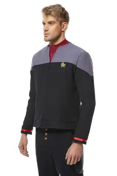 Yıldız Cosplay Jean-Luc Picard Kostüm Kuşak Yelek Gömlek Ceket Ceket Tops Yetişkin Erkekler Sonbahar Üniforma Kıyafetler