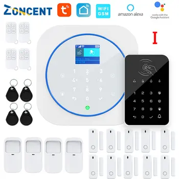 ZONCENT G12 Ev Güvenlik hırsız alarmı Sistemi Kiti Tuya Wifi GSM Destek Uygulamaları Çağrı / SMS Uzaktan Kumanda