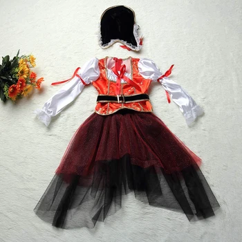 Çocuk Çocuk Cadılar Bayramı Karnaval Korsan Cosplay Kostüm Kız Parti Prenses Elbise Çocuklar Cosplay Giysi Performans Anaokulu