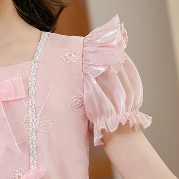 Çocuklar Kızlar İçin Elbise Kostüm Lolita Kabarık Tatlı Kısa Kollu Prenses Elbiseler Parti Performansı İçin