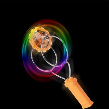 Çocuklar LED ışık sihirli iplik oyuncak manyetik Gyro tekerlek el Spinner çocuk doğum günü hediyesi
