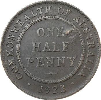 ÇOĞALTMA Çift yüz 1923 Avustralya Bir Yarım Kuruş Para Kopya 100 % bakır