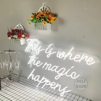 Özel yapılmış Bu nerede sihirli olur Neon Burcu duvar ışıkları parti düğün vitrin restoran doğum günü dekorasyon