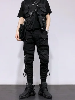 Ücretsiz kargo erkek Erkek moda siyah Avrupa Amerikan moda marka harem pantolon kişilik sokak podyum rahat pantolon